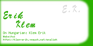 erik klem business card